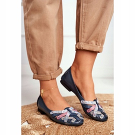 Kvinnors Ballerinor Maciejka Läder Marinblått 01358 1