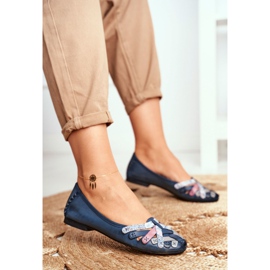 Kvinnors Ballerinor Maciejka Läder Marinblått 01358 2