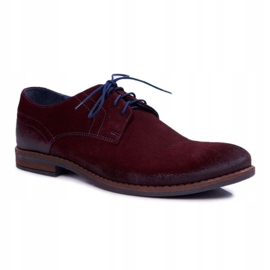 Brogues herr Casual Leather Nikopol Burgundy Lajos röd 1