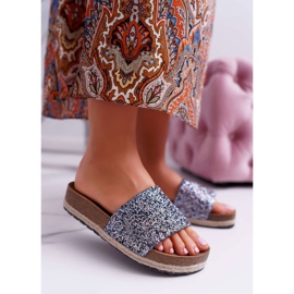 S.Barski Elegant damtofflor Tjock Jersey -sula blå 1