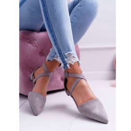 PS1 Grå mockaballinor för kvinnor i Spitz Medena 2