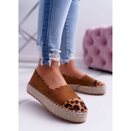 Kvinnors Espadrilles Camel Platform Ringer brun 1