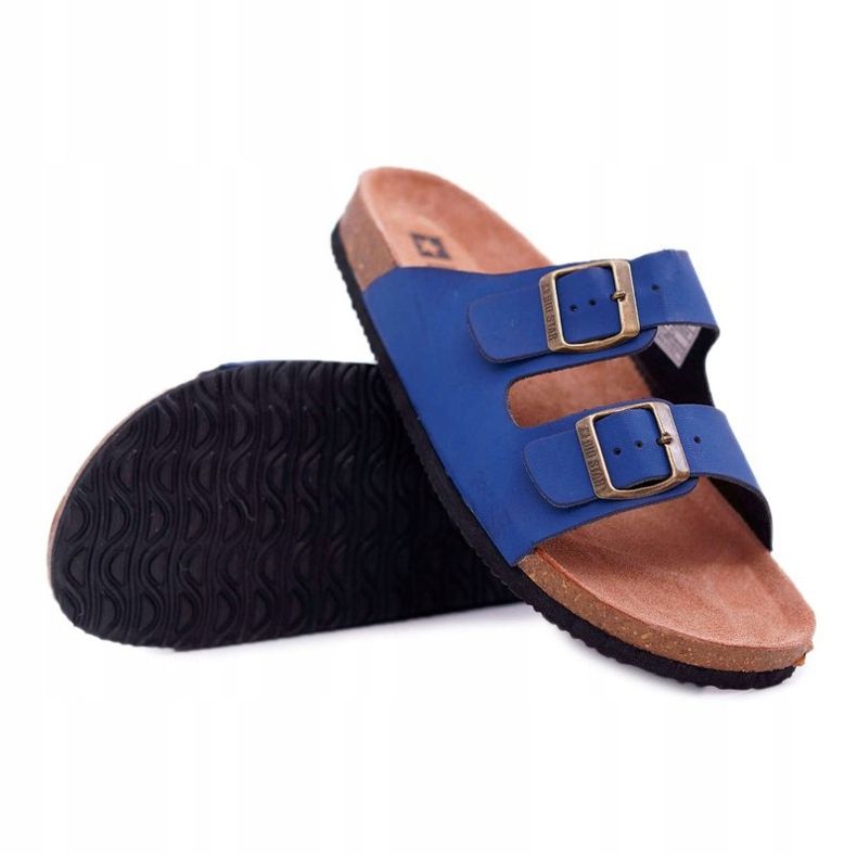 Herrtofflor med spännen Big Star Navy Blue DD174604 marinblå 1