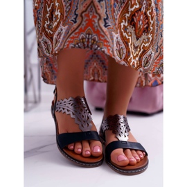 Sandaler för kvinnor Flat Sergio Leone SK011 Svart Lirielle 2