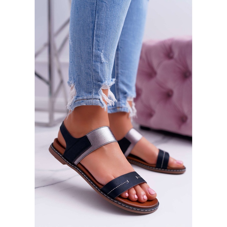 Sandaler för kvinnor Flat Sergio Leone SK014 Svart Agrina 1