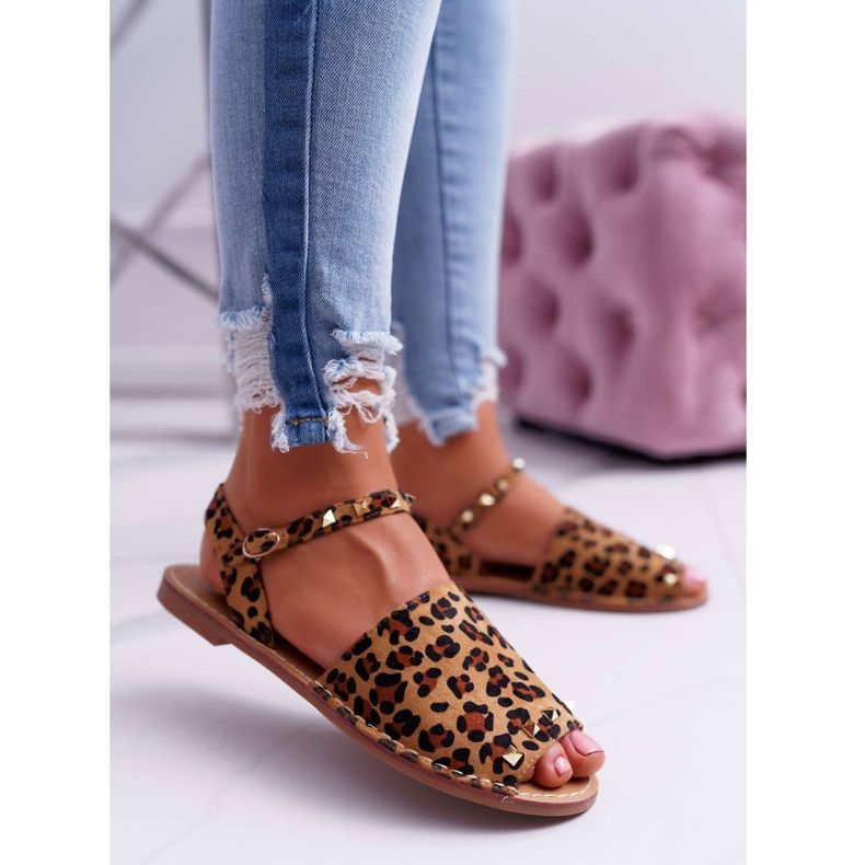 Sandaler för kvinnor Lu Boo mocka Leopard Silena brun 1