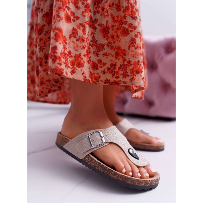 EVE Kvinnor guld Baisan flip-flops mångfärgad 2