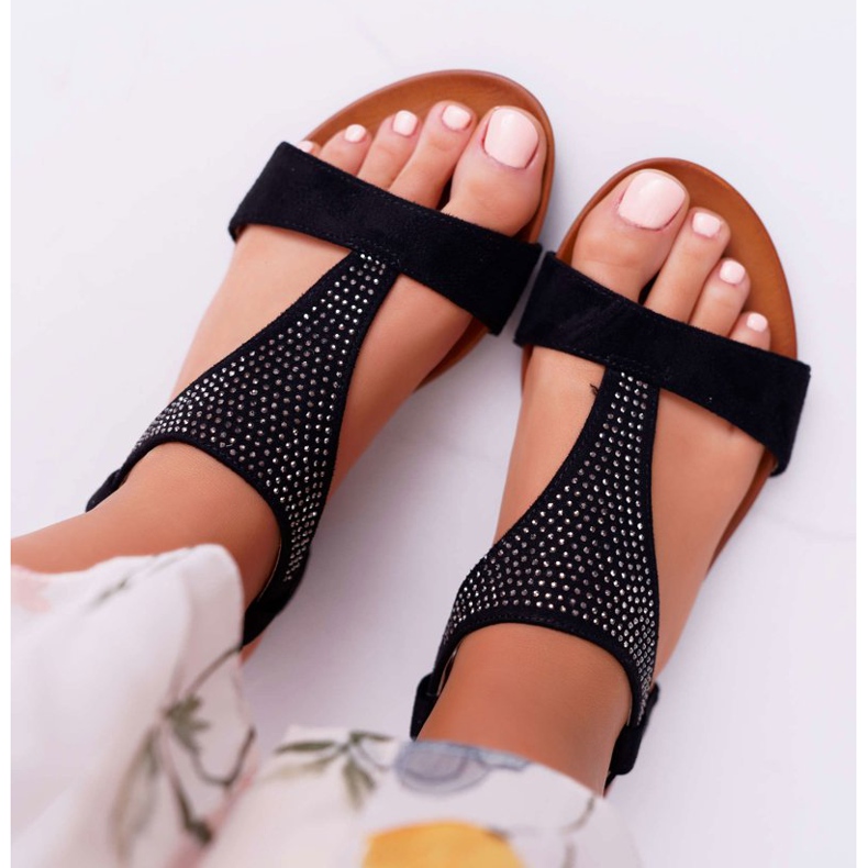 EVE Sandaler för kvinnor Flat Black Sorsano svart 1