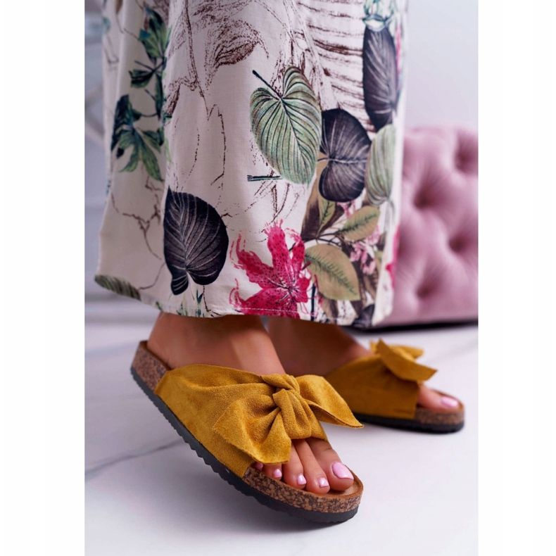 BUGO Dam tofflor med rosett gul Randy 1