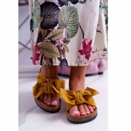 BUGO Dam tofflor med rosett gul Randy 2