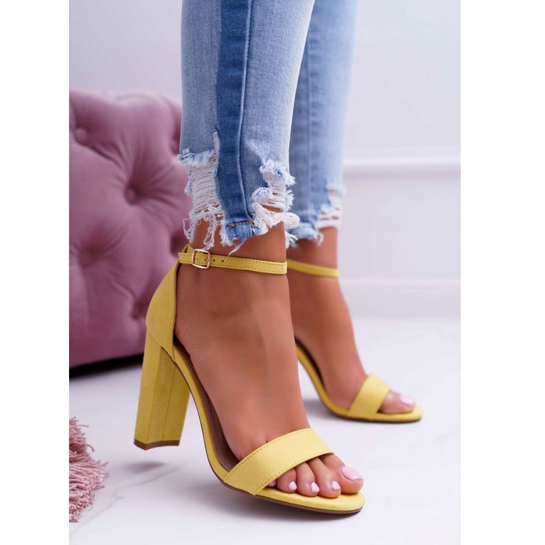 ADY Kvinnors sandaler på hälen mocka gul Anastasie 2