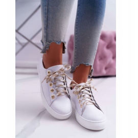 Nicole Kvinnors lädersneakers Vit Viss 2