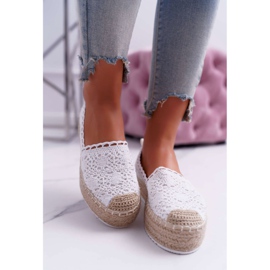 BUGO Kvinnors spets Espadrilles White Lovely Haven vit 2