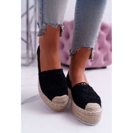 Kvinnors Black Lace Espadrilles Lovely Haven svart 2
