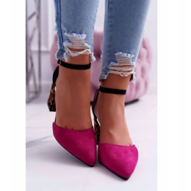 PS1 Dampumpar på en häl Leopard Fuchsia Ferri brun svart rosa mångfärgad 2