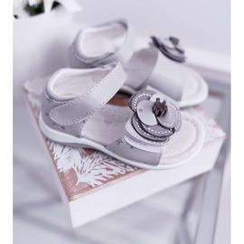 EVE Barnsandaler med kardborreband för flickor grå flamenco 2