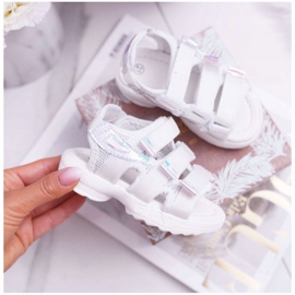 FRROCK Barnsandaler med kardborreband för flickor vit kimmi 2