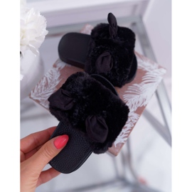 FRROCK Barntofflor med päls och skada Black Thoa svart 2