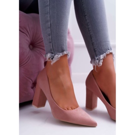 BUGO Kvinnor Pumps På Klack Mocka Rosa Clarina 2