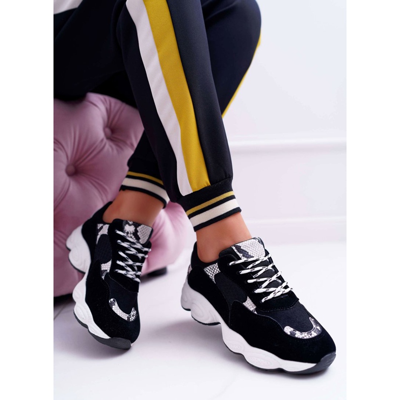 NFR Kvinnors sportskor mocka svart Snake Skin Lollipop grå 1