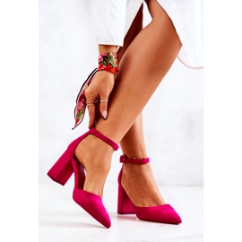 SEA Kvinnors pumps på hälen mocka Fuchsia Harye rosa 2