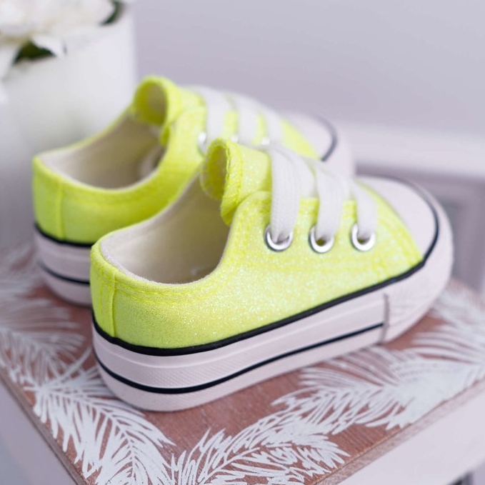 FRROCK Barnskor Brocade Lime Neon Misty gul 2