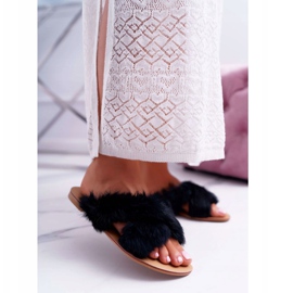 Dam tofflor med Fur Lu Boo Black Pimmer svart 1