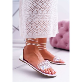 Dam Sandaler Lu Boo Crystals Silver Madina grå 1