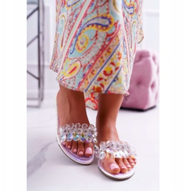 Dam Tofflor Med Cubic Zirconia Lu Boo Bensin Silver Mediana grå 2