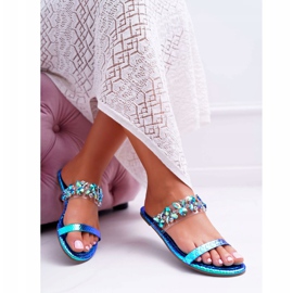 Dam Tofflor Lu Boo Elegant Med Cubic Zirconia Blue Elementary blå 1