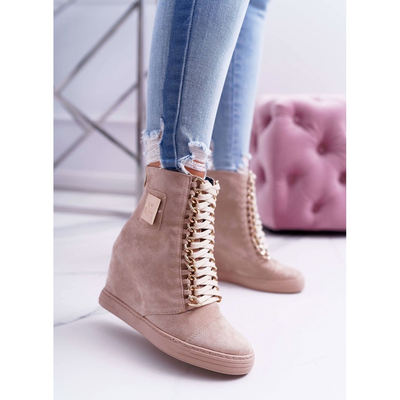 Dam Sneakers Lu Boo Guldkedja Mocka Beige Monica 1