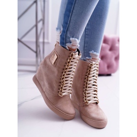 Dam Sneakers Lu Boo Guldkedja Mocka Beige Monica 2