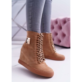 Dam Sneakers Lu Boo Guldkedja Mocka Camel Monica brun 1
