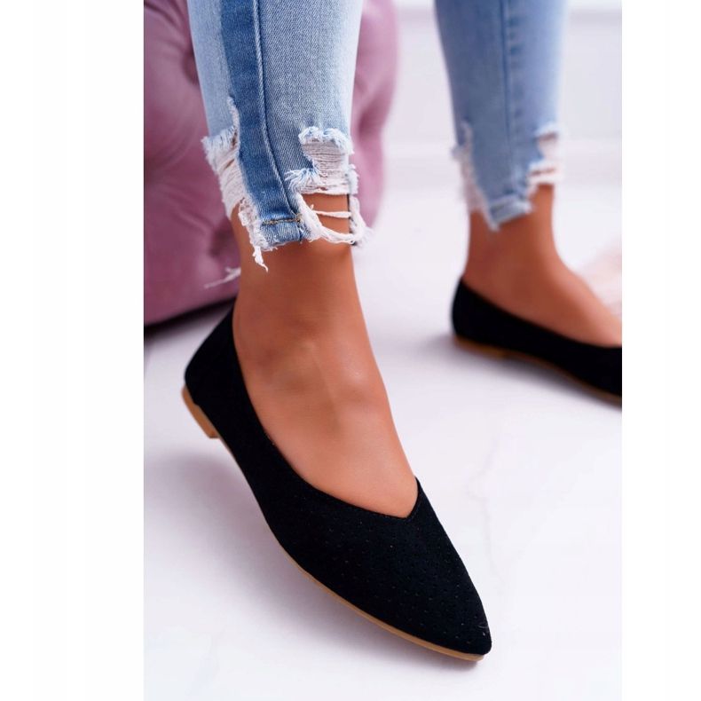 Kvinnors Ballerinas Lu Boo Openwork Black Dessert svart 2