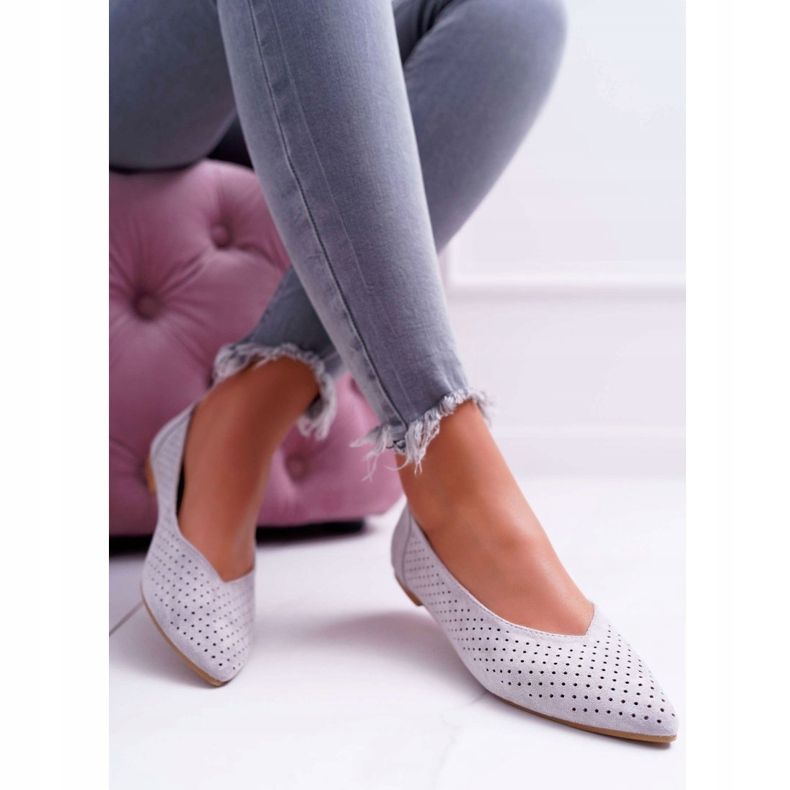 Kvinnors Ballerinas Lu Boo Openwork Grå efterrätt 1