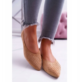 Kvinnors Ballerinas Lu Boo Openwork Camel Dessert brun 2