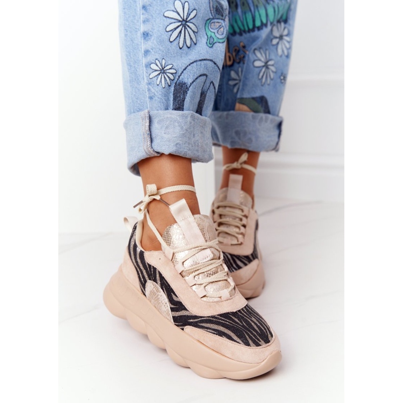 Kvinnors sportskor Lu Boo Tjock sula Beige Smaka på det! 1