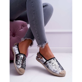 Kvinnors Espadrilles Lu Boo Silver Paljetter Destino grå 2