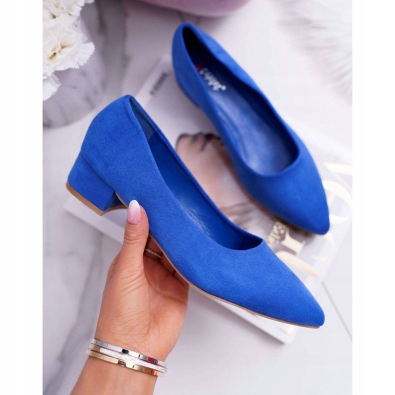 PS1 Klassiska dampumps mocka blå Rheya 1