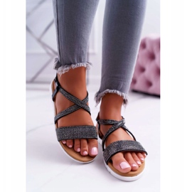 Sandaler för kvinnor Lu Boo med Cubic Zirconia 406-5 Black Stella svart 2