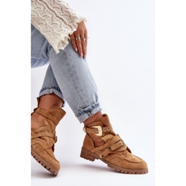 Lu Boo Suede Cut Out Boots Camel Rock Girl brun 3
