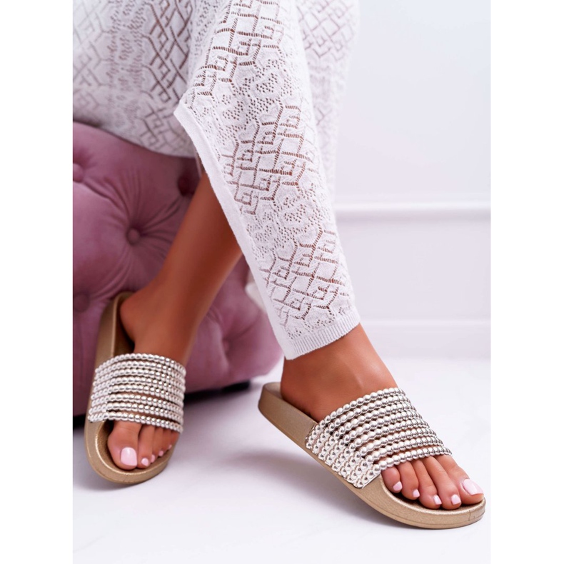 Tofflor för kvinnor med Pärlguld Elavi gyllene 1