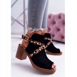 Kvinnors sandaler med hög klack Lu Boo Black 318-30 Fiode svart 2