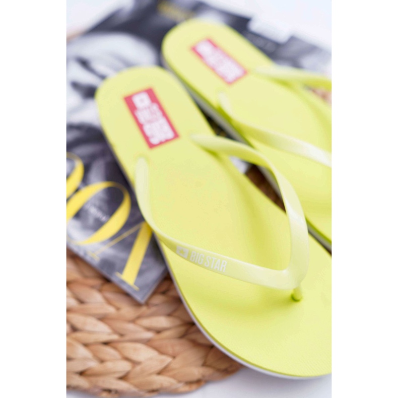 Dam Tofflor Flip-flops Big Star Neon Lime AA274A129 grön 2