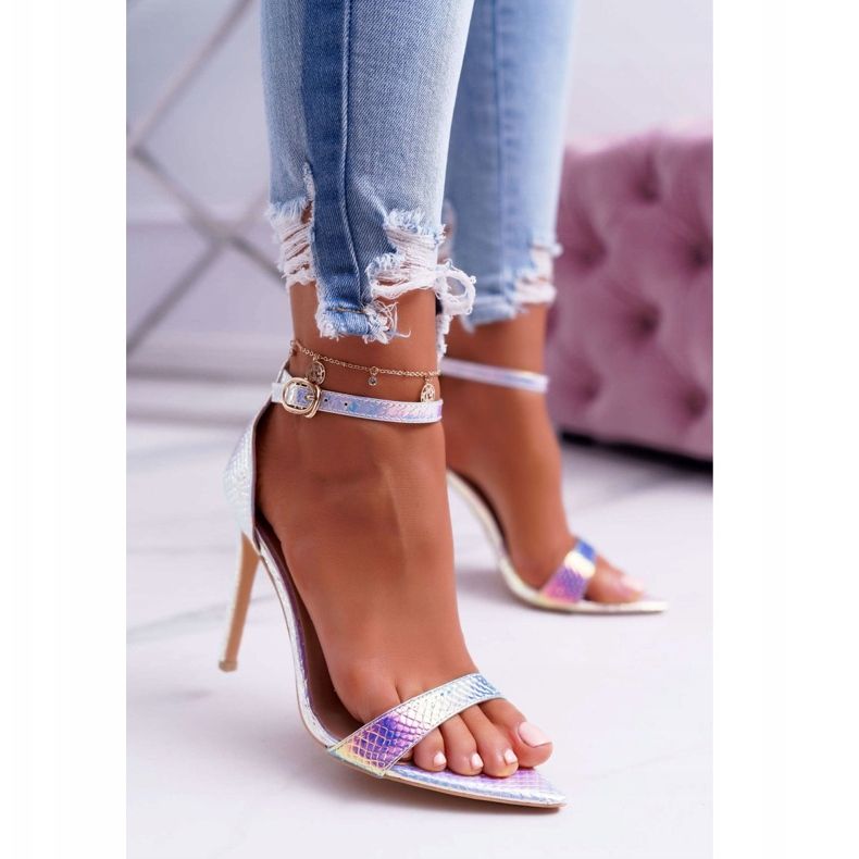 Kvinnors sandaler på hög klack Lu Boo Opalescent bensin Debbi mångfärgad rosa 1