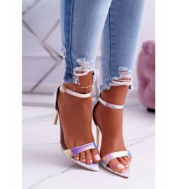 Kvinnors sandaler på hög klack Lu Boo Opalescent bensin Debbi mångfärgad rosa 2