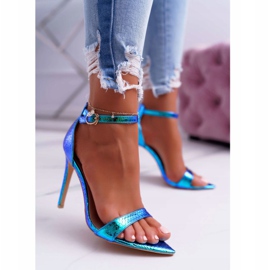 Kvinnors sandaler på hög klack Lu Boo Iriserande grön Debbi mångfärgad 1