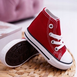 FRROCK Barnens klassiska höga sneakers röda Filemon 2