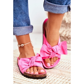 BUGO Dam tofflor på Cork Neon Fuchsia Wendy rosa 1