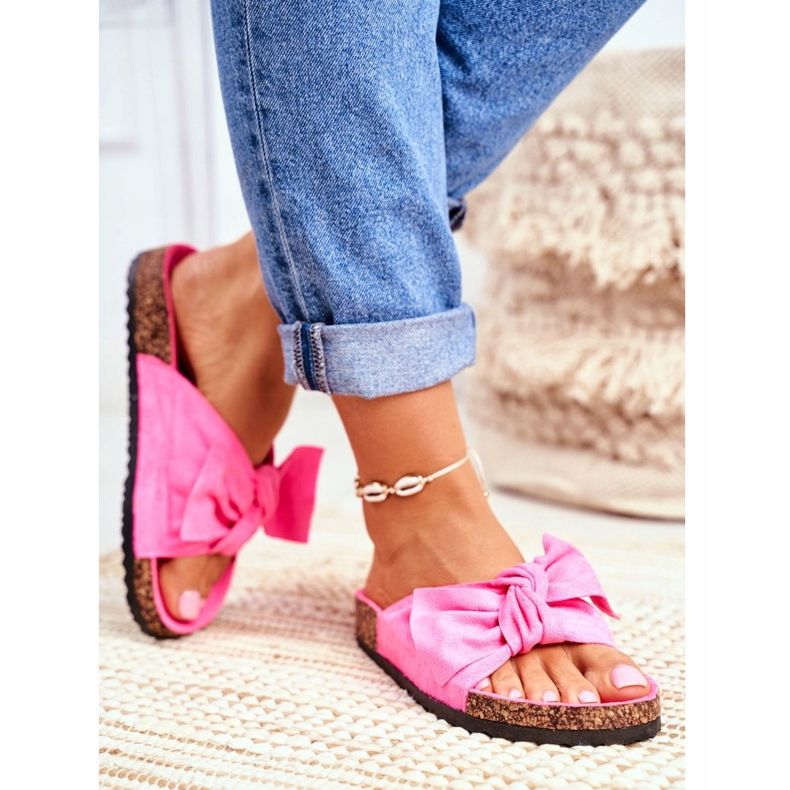 BUGO Dam tofflor på Cork Neon Fuchsia Wendy rosa 2